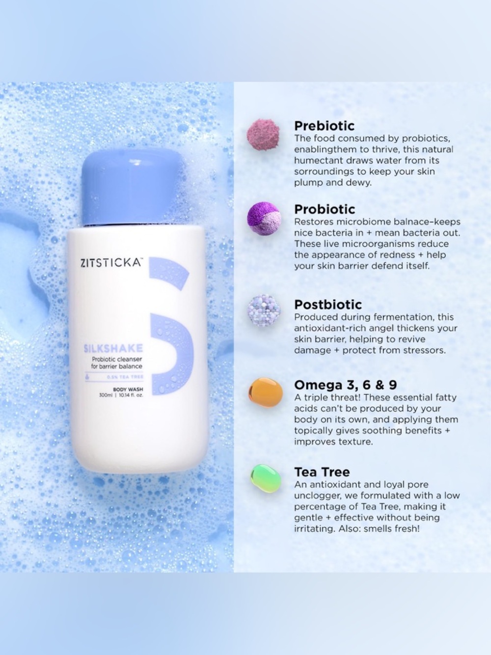SILKSHAKE by ZitSticka Probiotic-Rich Body Cleanser for Acne-Prone Skin - Picture 2 of 8